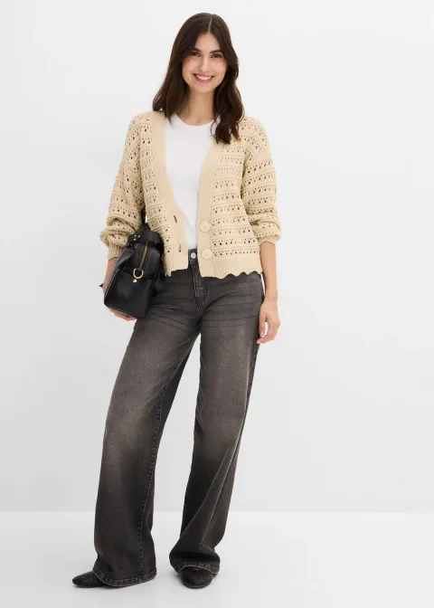 Cardigan ajouré 100% coton