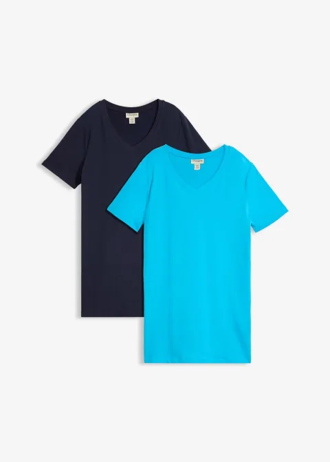 Lot de 2 T-shirts longs col V