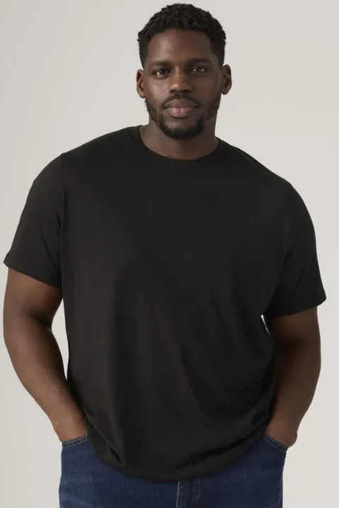 Levi's T Shirt À Col Rond Lot De 2 (Grandes Tailles) - Homme - Noir / Black / Black - 5XL