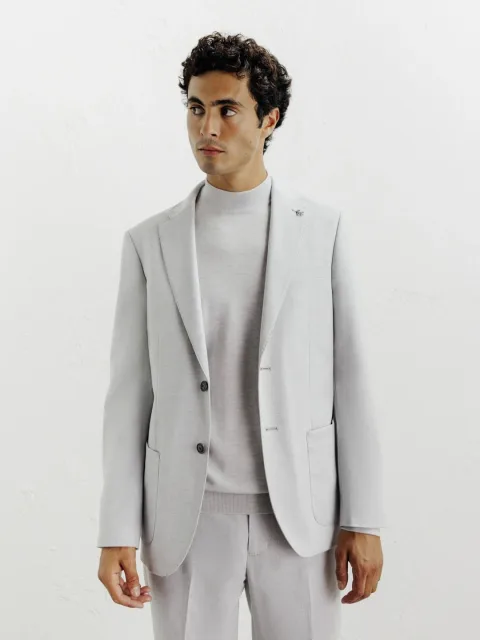 IZAC - Veste ville en flanelle gris clair
