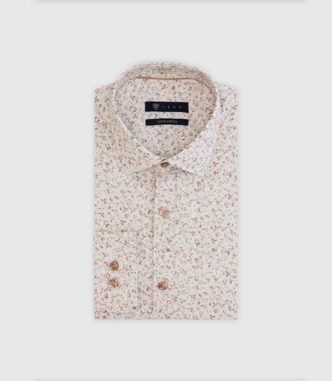 IZAC - Chemise fleurie beige