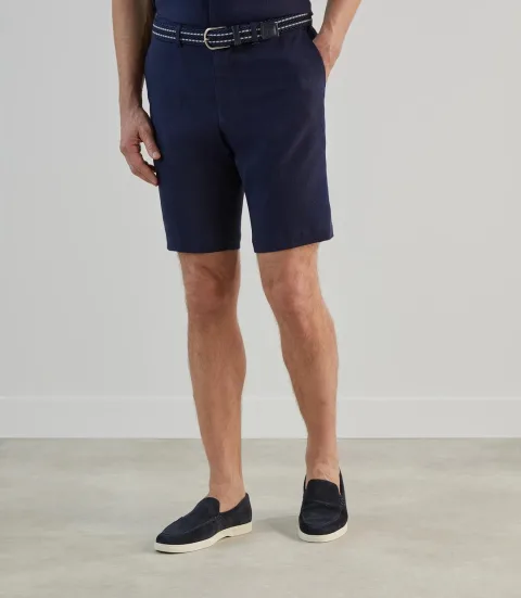 IZAC - Bermuda à taille élastiquée marine