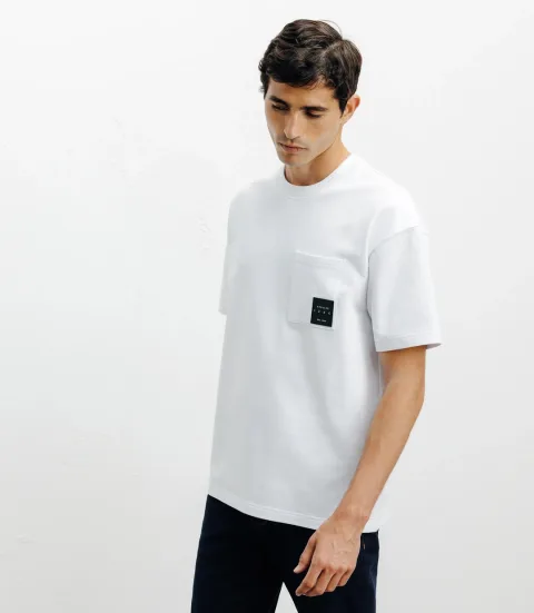 IZAC - T-shirt oversize col rond blanc