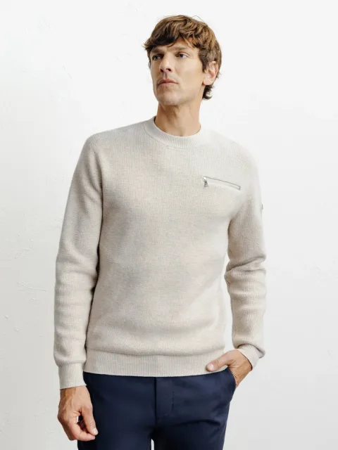 IZAC - Pull col rond beige