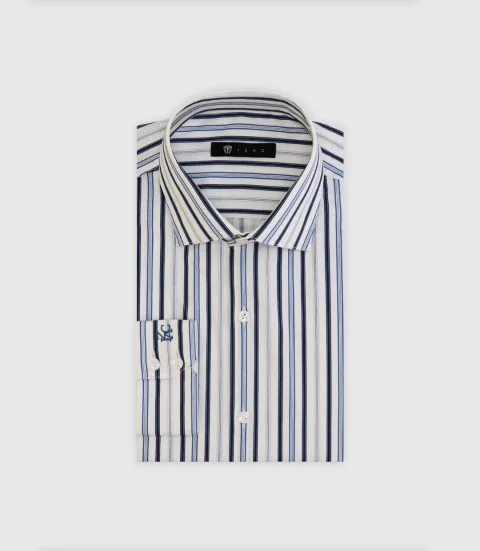 IZAC - Chemise à rayures bleue