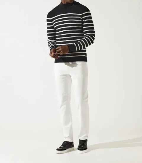 IZAC - Pull col montant boutonné noir