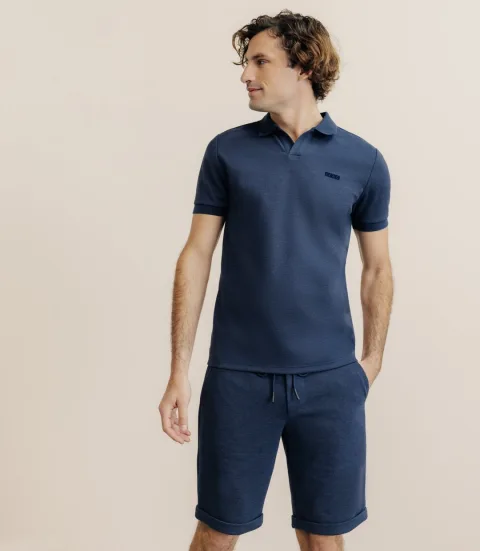 IZAC - Polo col ouvert marine