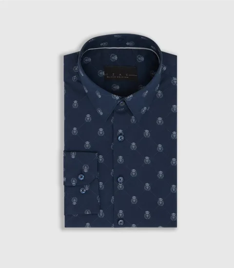 IZAC - Chemise imprimée logo marine ''Martin''