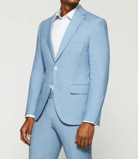 IZAC - Costume à rayures tennis bleu ciel FERNO