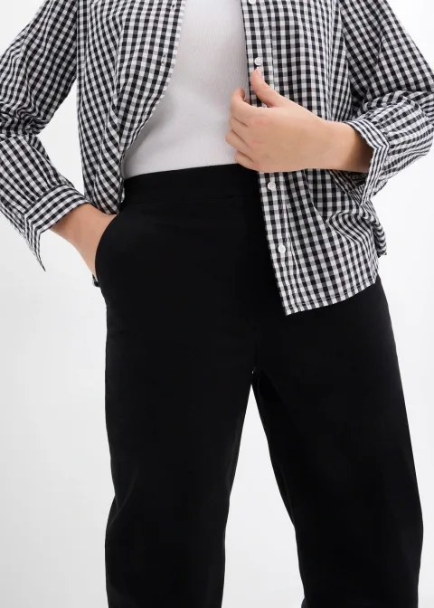 Pantalon à enfiler en coton élastiqué
