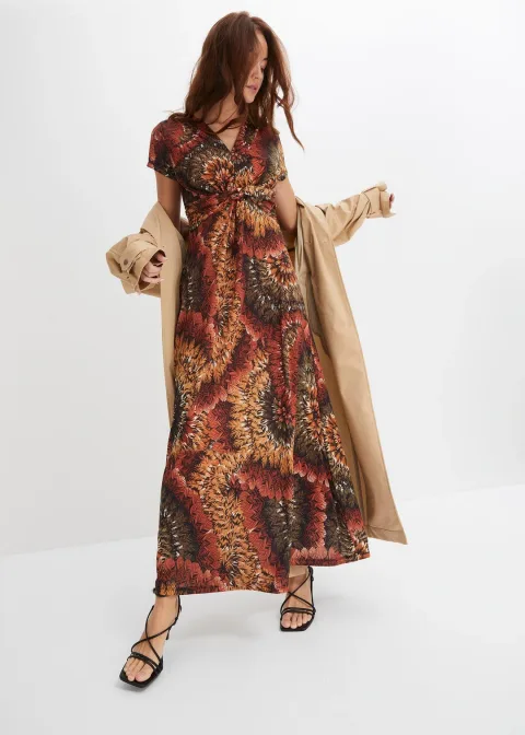 Robe longue en jersey imprimé