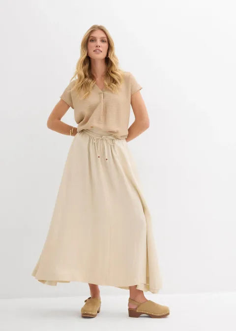 Blouse fluide en viscose mélangée
