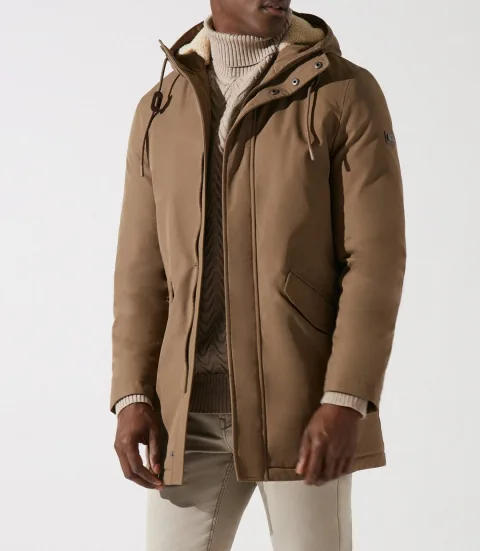 IZAC - Parka longue à capuche taupe MANCHESTER