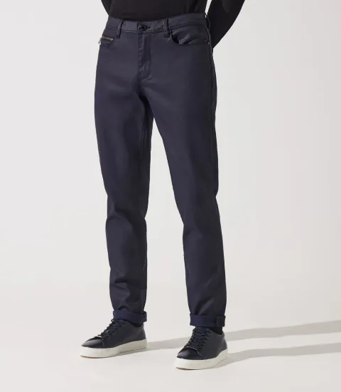 IZAC - Jean slim denim enduit marine ECHO