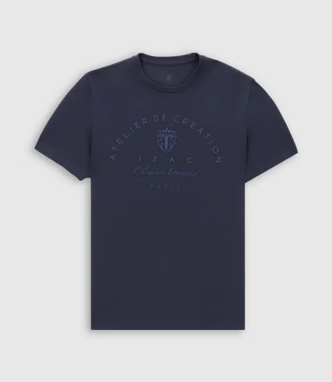 IZAC - T-shirt col rond brodé marine GUY