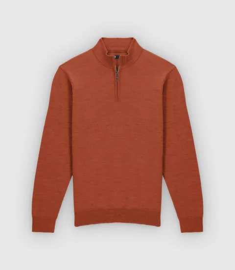 IZAC - Pull col montant marron