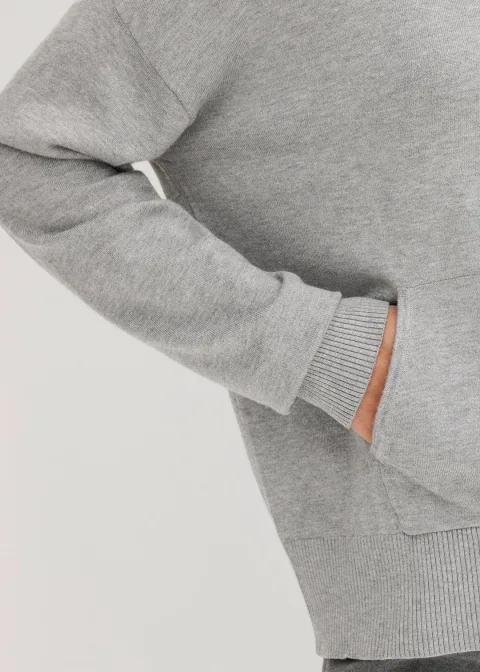 Sweat en maille à capuche et poche kangourou