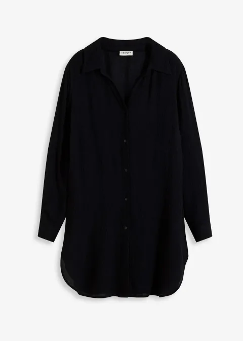 Robe-chemise de plage en viscose fluide