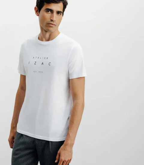 IZAC - T-shirt print blanc