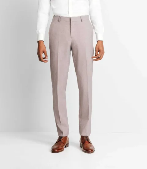 IZAC - Pantalon ville motif pied de puce parme foncé