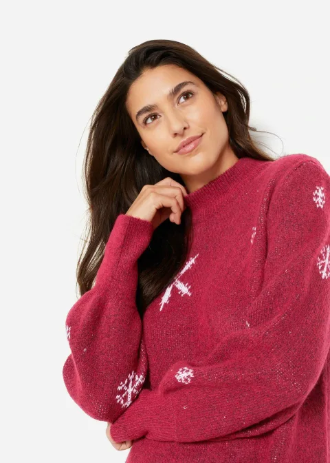 Robe en maille avec flocons de neige