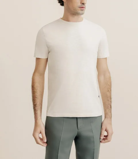 IZAC - T-shirt col rond beige