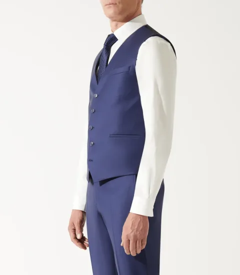 IZAC - Gilet de costume bleu marine