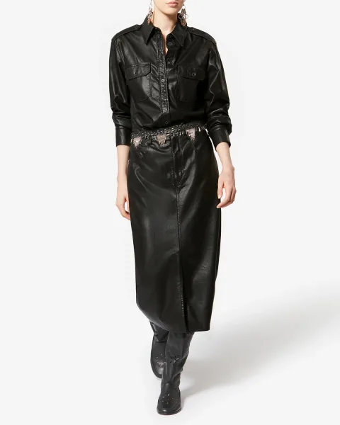 Chemise Noee Façon Cuir - Femme - Noir - Taille 44 - Marant Étoile