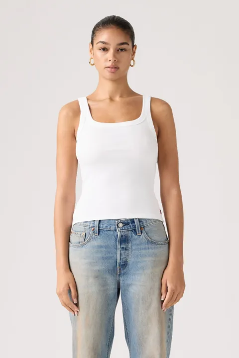 Levi's Débardeur Maille Côtelée Essential - Femme - Rouge / Urban Red - XS
