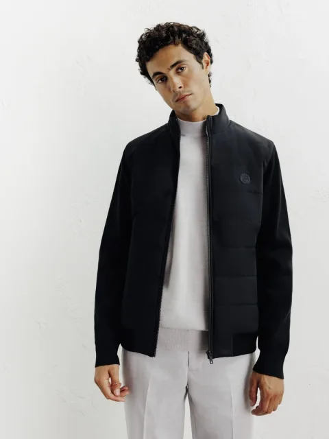 IZAC - Blouson bi-matière noir