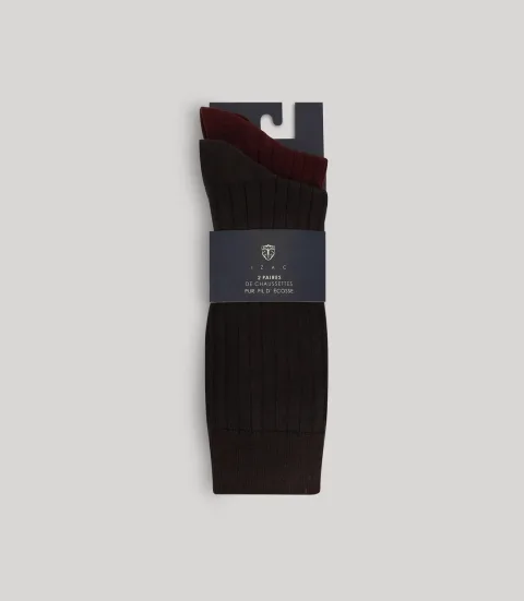 IZAC - Pack de chaussettes côtelées marron
