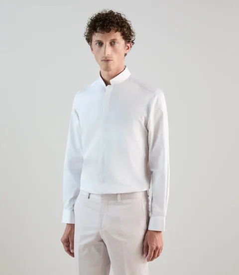 IZAC - Chemise en satin de coton blanche