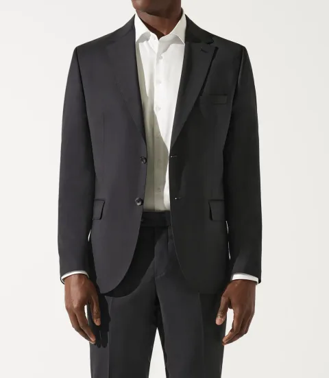 IZAC - Costume en laine 2 boutons noir