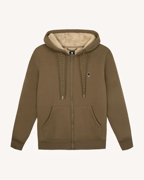 Sweat zippé marron coton - MEYGAL