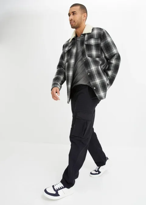 Pantalon cargo loose en coton extensible et robuste