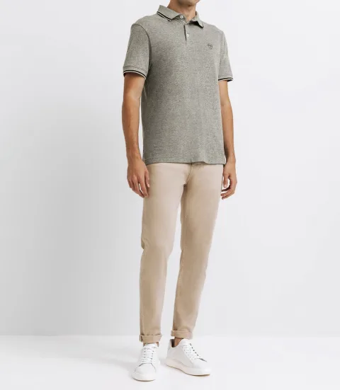 IZAC - Polo piqué avec broderie kaki