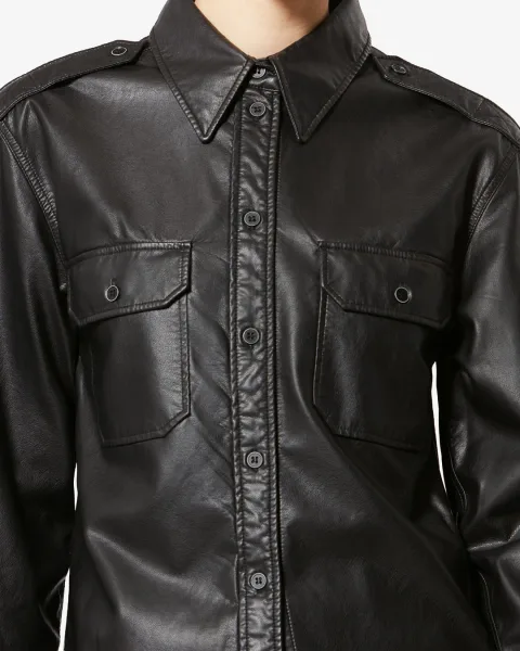 Chemise Noee Façon Cuir - Femme - Noir - Taille 44 - Marant Étoile