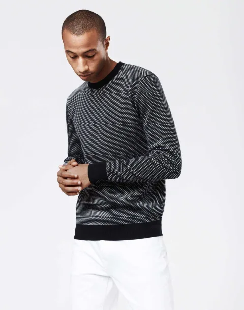 IZAC - Pull col rond blanc/marine ''Napoleon''