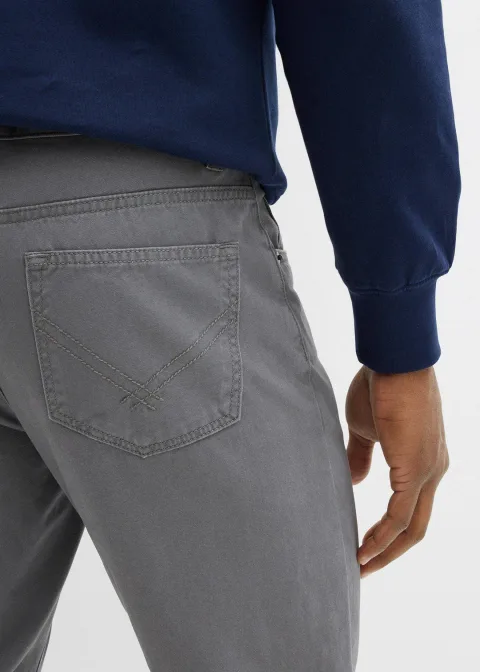 Pantalon regular en twill, droit, 100% coton