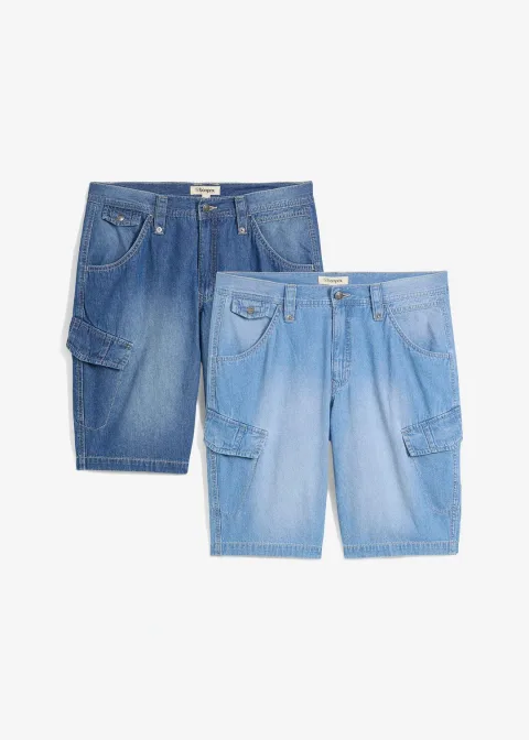 Lot de 2 bermudas loose en denim léger 100% coton