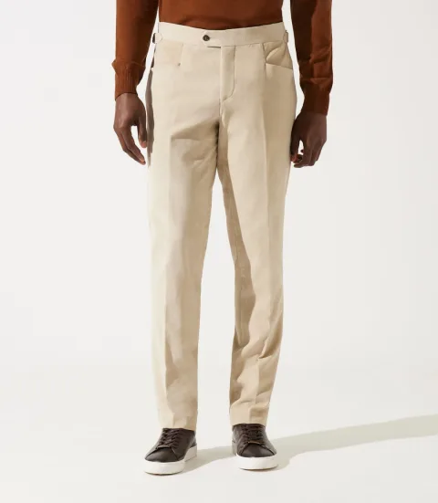 IZAC - Pantalon ville séparable en velours beige FSABLIER