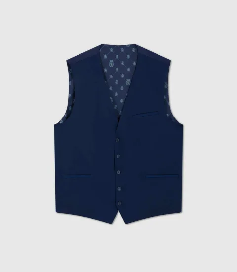 IZAC - Gilet de costume tissu technique bleu ''Jionac''