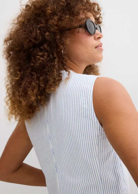 Gilet sans manches rayé en jean