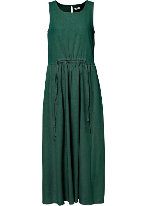 Robe longue en léger mélange de lin et viscose