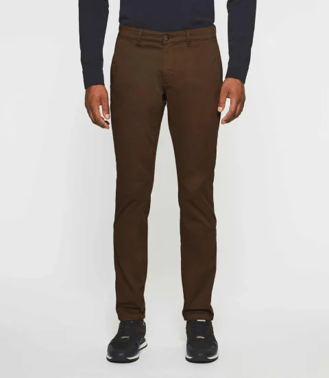 IZAC - Pantalon chino slim marron VALOR