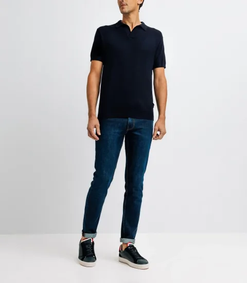 IZAC - Polo col ouvert marine
