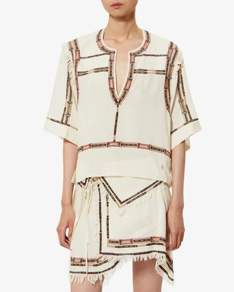 Blouse Fiosa - Femme - Écru - Taille40 - Isabel Marant - Collection Été Femme - Nouvelle Collection Capsule La Riviera