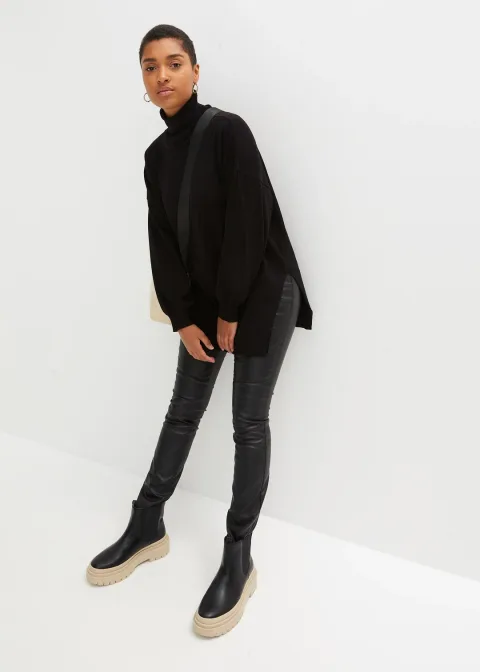 Pull à col roulé en viscose mélangée