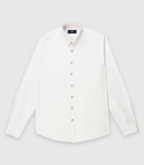 IZAC - Chemise regular camel et blanche KELLYOUT