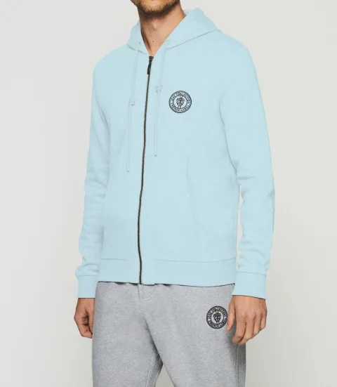 IZAC - Gilet zippé à capuche ciel SWDOGAN
